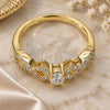 Oro Laminado Multi Stone Ring, Gold Filled Style with White Cubic Zirconia and White Micro Pave, Polished, Golden Finish, 01.99.0084.08 (Size 8)