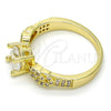 Oro Laminado Multi Stone Ring, Gold Filled Style with White Cubic Zirconia and White Micro Pave, Polished, Golden Finish, 01.99.0087.08 (Size 8)