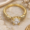 Oro Laminado Multi Stone Ring, Gold Filled Style with White Cubic Zirconia and White Micro Pave, Polished, Golden Finish, 01.99.0087.08 (Size 8)