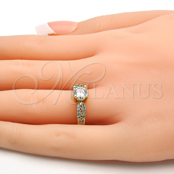 Gold Filled Ring — Multi Stone Ring with White Cubic Zirconia and — alternate product view — SKU 110348 | Oro Laminado anillo — Multi Stone Ring with blanco Cubic Zirconia and — SKU 110348