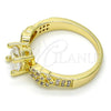 Oro Laminado Multi Stone Ring, Gold Filled Style with White Cubic Zirconia and White Micro Pave, Polished, Golden Finish, 01.99.0087.09 (Size 9)