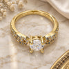 Oro Laminado Multi Stone Ring, Gold Filled Style with White Cubic Zirconia and White Micro Pave, Polished, Golden Finish, 01.99.0087.09 (Size 9)