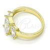 Oro Laminado Multi Stone Ring, Gold Filled Style with White Cubic Zirconia, Polished, Golden Finish, 01.99.0089.09 (Size 9)