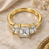 Oro Laminado Multi Stone Ring, Gold Filled Style with White Cubic Zirconia, Polished, Golden Finish, 01.99.0089.09 (Size 9)