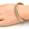 Oro Laminado Set Bangle, Gold Filled Style Diamond Cutting Finish, Two Tone, 13.99.0002.05.08 (09 MM Thickness, Size 5 (2.50 Diameter))