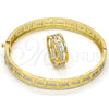 Oro Laminado Set Bangle, Gold Filled Style Diamond Cutting Finish, Two Tone, 13.99.0004.05.07 (09 MM Thickness, Size 7 (3.00 Diameter))