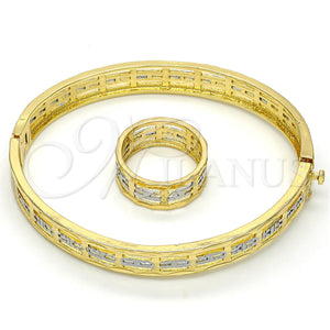 Gold Filled Jewelry — Set Bangle Diamond Cutting Two Tone 13.99. 09 — main product view — SKU 110370 | Oro Laminado joyería — Set Bangle Diamond Cutting Two Tone 13.99. 09 — SKU 110370