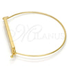 Gold Tone Individual Bangle, with White Mother of Pearl, Polished, Golden Finish, 07.263.0001.04.GT (01 MM Thickness, Size 5 (2.50 Diameter))
