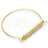 Gold Tone Individual Bangle, with White Mother of Pearl, Polished, Golden Finish, 07.263.0001.04.GT (01 MM Thickness, Size 5 (2.50 Diameter))
