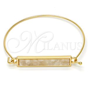 Gold Plated Jewelry — Individual Bangle with White Mother of Pearl Polished — main product view — SKU 110421 | Chapa de Oro joyería — Individual Bangle with blanco Mother of Pearl pulido — SKU 110421