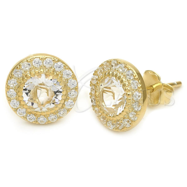 Sterling Silver Ring — Stud Earring with White Swarovski Crystals Polished 02. — main product view — SKU 110424 | Plata 925 anillo — Stud Earring with blanco Swarovski Crystals pulido 02. — SKU 110424