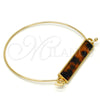 Gold Tone Individual Bangle, with Coffee Opal, Polished, Golden Finish, 07.263.0001.1.04.GT (01 MM Thickness, Size 4 (2.25 Diameter))
