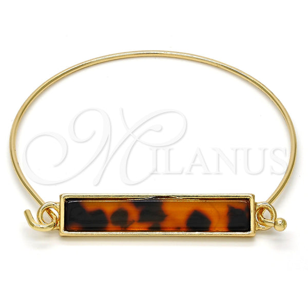 Gold Tone Individual Bangle, with Coffee Opal, Polished, Golden Finish, 07.263.0001.1.04.GT (01 MM Thickness, Size 4 (2.25 Diameter))
