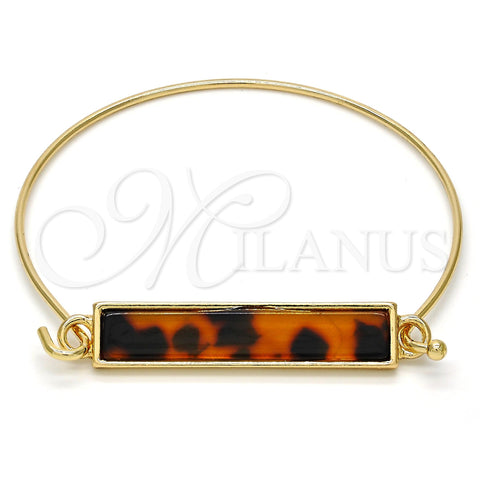 Gold Tone Individual Bangle, with Coffee Opal, Polished, Golden Finish, 07.263.0001.1.04.GT (01 MM Thickness, Size 4 (2.25 Diameter))