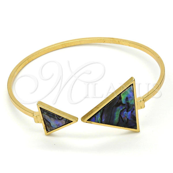 Gold Plated Jewelry — Individual Bangle with Light Tanzanite Mother of Pearl — main product view — SKU 110447 | Chapa de Oro joyería — Individual Bangle with Light Tanzanite Mother of Pearl — SKU 110447