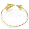 Gold Tone Individual Bangle, with White Mother of Pearl, Polished, Golden Finish, 07.263.0004.2.GT (02 MM Thickness, One size fits all)