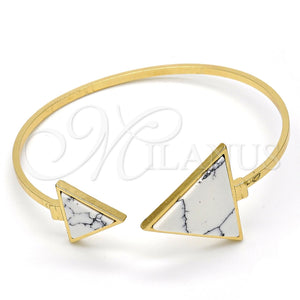 Gold Plated Jewelry — Individual Bangle with White Mother of Pearl Polished — main product view — SKU 110448 | Chapa de Oro joyería — Individual Bangle with blanco Mother of Pearl pulido — SKU 110448