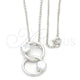 Sterling Silver Fancy Necklace, with White Cubic Zirconia, Polished, Golden Finish, 10.174.0149.18 (18 Inches Length)