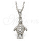 Sterling Silver Fancy Necklace, with White Cubic Zirconia, Polished, Silver Finish, 10.174.0156.18 (18 Inches Length)