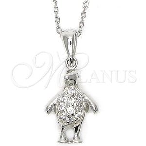 Sterling Silver Necklace — Fancy Necklace with White Cubic Zirconia Polished 10. — main product view — SKU 110664 | Plata 925 collar — elegante Necklace with blanco Cubic Zirconia pulido 10. — SKU 110664