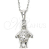 Sterling Silver Fancy Necklace, with White Cubic Zirconia, Polished, Silver Finish, 10.174.0156.18 (18 Inches Length)