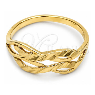 Oro Laminado Elegant Ring, Gold Filled Style Infinite Design, Diamond Cutting Finish, Golden Finish, 01.63.0553.09 (Size 9)