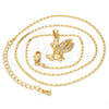 Oro Laminado Pendant Necklace, Gold Filled Style with White Micro Pave, Polished, Golden Finish, 04.156.0038.20 (02 MM Thickness, 20 Inches Length)
