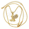Oro Laminado Pendant Necklace, Gold Filled Style with White Micro Pave, Polished, Golden Finish, 04.156.0038.20 (02 MM Thickness, 20 Inches Length)