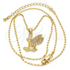 Oro Laminado Pendant Necklace, Gold Filled Style with White Micro Pave, Polished, Golden Finish, 04.156.0038.20 (02 MM Thickness, 20 Inches Length)