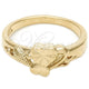 Oro Laminado Elegant Ring, Gold Filled Style Heart Design, Diamond Cutting Finish, Golden Finish, 01.63.0554.08 (Size 8)