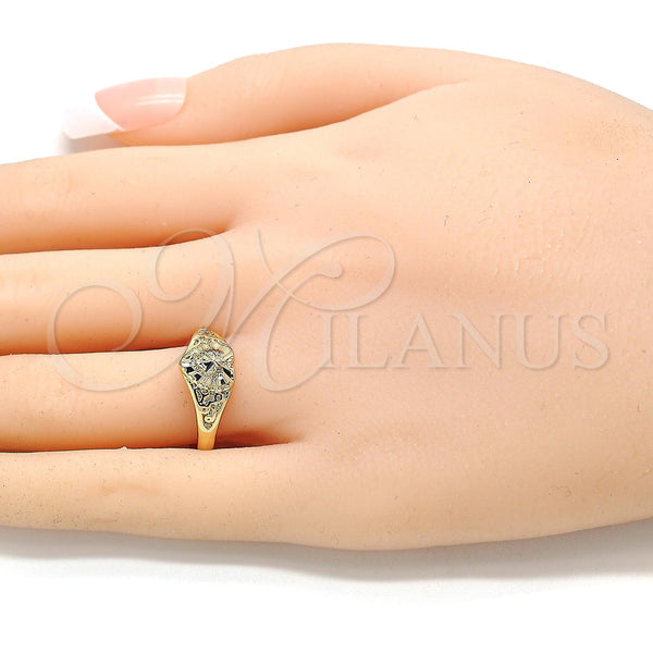 Gold Filled Ring — Elegant Ring Heart Design Diamond Cutting 01.63. Size — alternate product view — SKU 110750 | Oro Laminado anillo — Elegant Ring corazón diseño Diamond Cutting 01.63. Size — SKU 110750