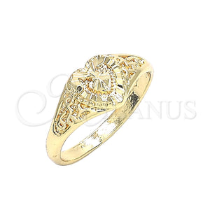 Gold Filled Ring — Elegant Ring Heart Design Diamond Cutting 01.63. Size — main product view — SKU 110750 | Oro Laminado anillo — Elegant Ring corazón diseño Diamond Cutting 01.63. Size — SKU 110750