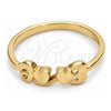 Oro Laminado Elegant Ring, Gold Filled Style Heart Design, Diamond Cutting Finish, Golden Finish, 01.63.0560.08 (Size 8)