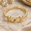 Oro Laminado Elegant Ring, Gold Filled Style Heart Design, Diamond Cutting Finish, Golden Finish, 01.63.0560.09 (Size 9)