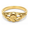Oro Laminado Elegant Ring, Gold Filled Style Flower Design, Diamond Cutting Finish, Golden Finish, 01.63.0561.07 (Size 7)