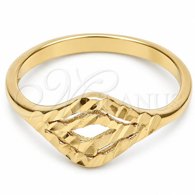 Oro Laminado Elegant Ring, Gold Filled Style Diamond Cutting Finish, Golden Finish, 01.63.0562.06 (Size 6)