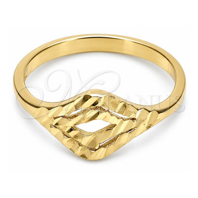 Oro Laminado Elegant Ring, Gold Filled Style Diamond Cutting Finish, Golden Finish, 01.63.0562.07 (Size 7)
