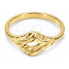 Oro Laminado Elegant Ring, Gold Filled Style Diamond Cutting Finish, Golden Finish, 01.63.0562.08 (Size 8)