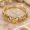 Oro Laminado Elegant Ring, Gold Filled Style Flower Design, Diamond Cutting Finish, Golden Finish, 01.63.0564.09 (Size 9)