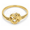 Oro Laminado Elegant Ring, Gold Filled Style Bird Design, Diamond Cutting Finish, Golden Finish, 01.63.0566.08 (Size 8)