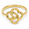 Oro Laminado Elegant Ring, Gold Filled Style Bow Design, Diamond Cutting Finish, Golden Finish, 01.63.0567.07 (Size 7)