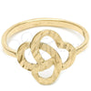 Oro Laminado Elegant Ring, Gold Filled Style Bow Design, Diamond Cutting Finish, Golden Finish, 01.63.0567.07 (Size 7)