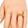 Oro Laminado Multi Stone Ring, Gold Filled Style Infinite Design, with White Cubic Zirconia and White Micro Pave, Polished, Golden Finish, 01.99.0097.07 (Size 7)