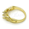 Oro Laminado Multi Stone Ring, Gold Filled Style Infinite Design, with White Cubic Zirconia and White Micro Pave, Polished, Golden Finish, 01.99.0097.07 (Size 7)