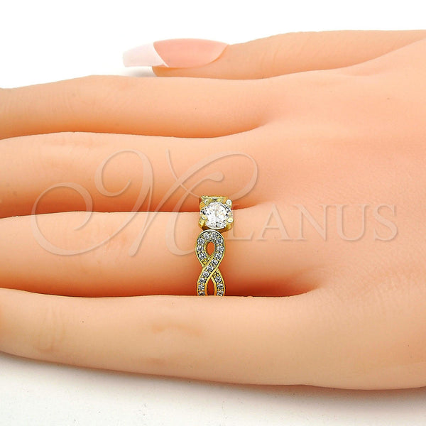 Gold Filled Ring — Multi Stone Ring Infinite Design with White Cubic — alternate product view — SKU 110882 | Oro Laminado anillo — Multi Stone Ring Infinite diseño with blanco Cubic — SKU 110882