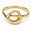 Oro Laminado Elegant Ring, Gold Filled Style Heart Design, Diamond Cutting Finish, Golden Finish, 01.63.0570.07 (Size 7)