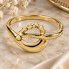 Oro Laminado Elegant Ring, Gold Filled Style Heart Design, Diamond Cutting Finish, Golden Finish, 01.63.0570.09 (Size 9)