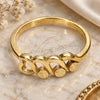 Oro Laminado Elegant Ring, Gold Filled Style Flower Design, Diamond Cutting Finish, Golden Finish, 01.63.0572.07 (Size 7)