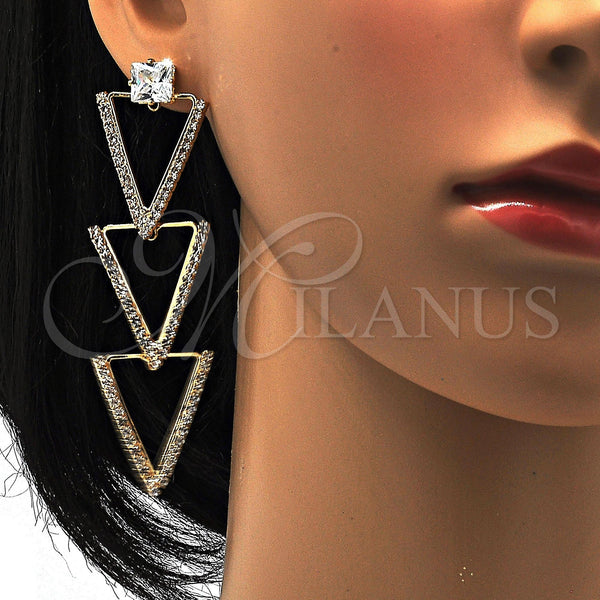 Gold Filled Ring — Long Earring with White Cubic Zirconia and White — alternate product view — SKU 110945 | Oro Laminado anillo — Long Earring with blanco Cubic Zirconia and blanco — SKU 110945