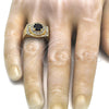 Oro Laminado Mens Ring, Gold Filled Style with Black and White Cubic Zirconia, Polished, Golden Finish, 01.266.0001.2.12 (Size 12)